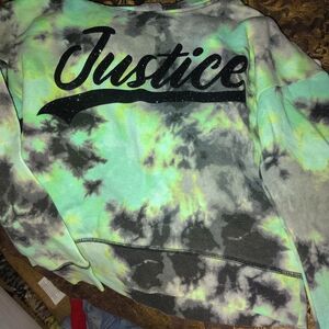 Justice Tie-Dye Sweatshirt - Green and Black
